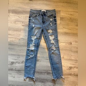 Judy Blue Medium Wash Ripped Skinny Jeans